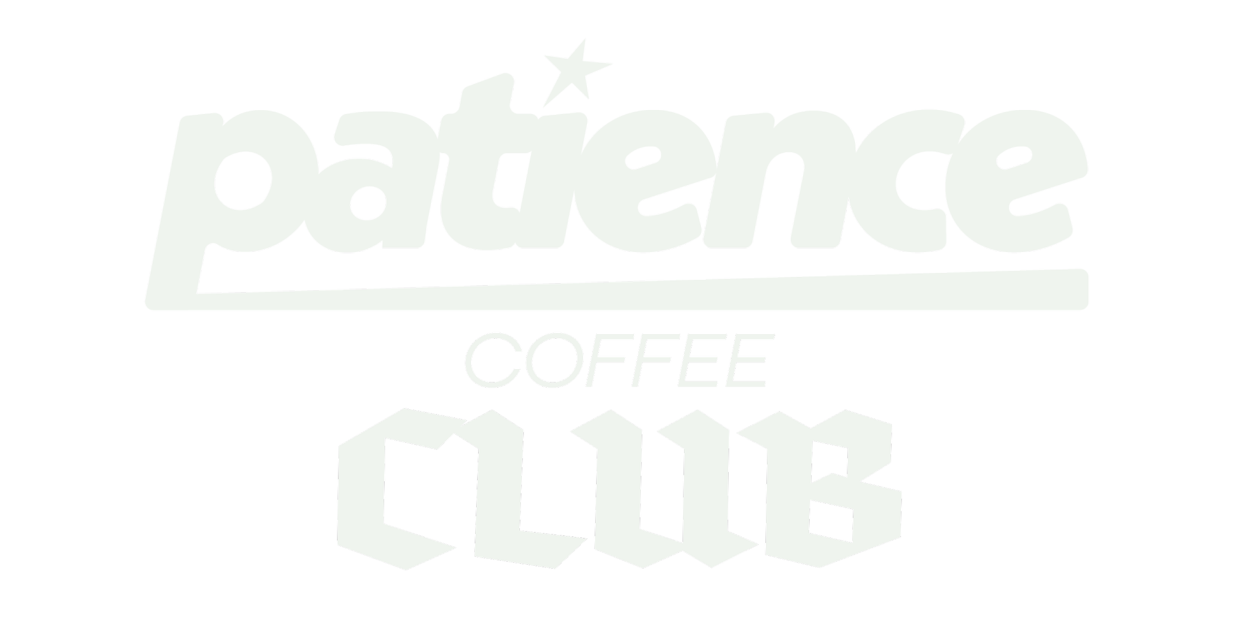 Patience Coffee Club logo with stylized text and a star above the word patience.