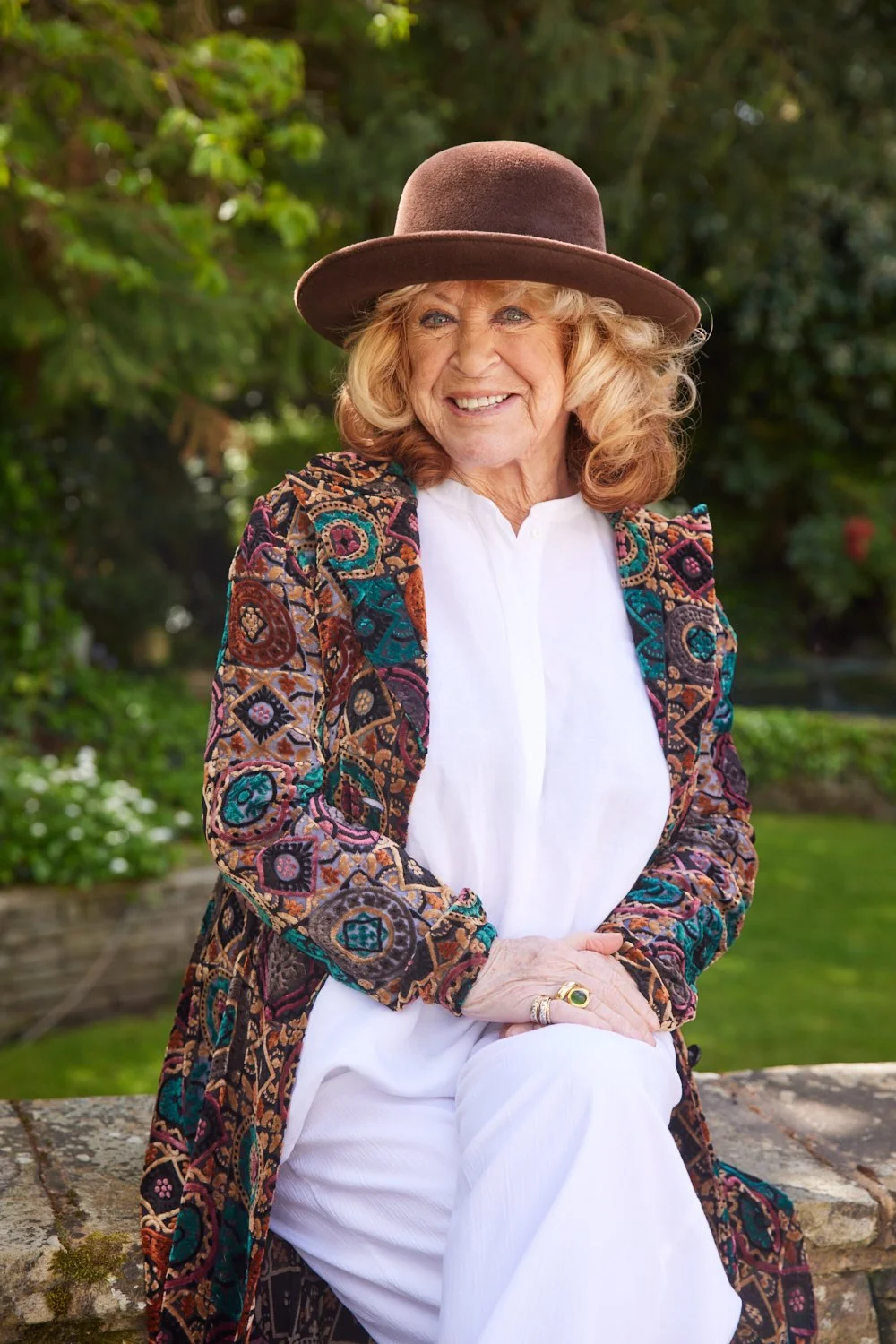 Lynda La Plante 2024 by Robert Wilson garden and hat (1).jpg