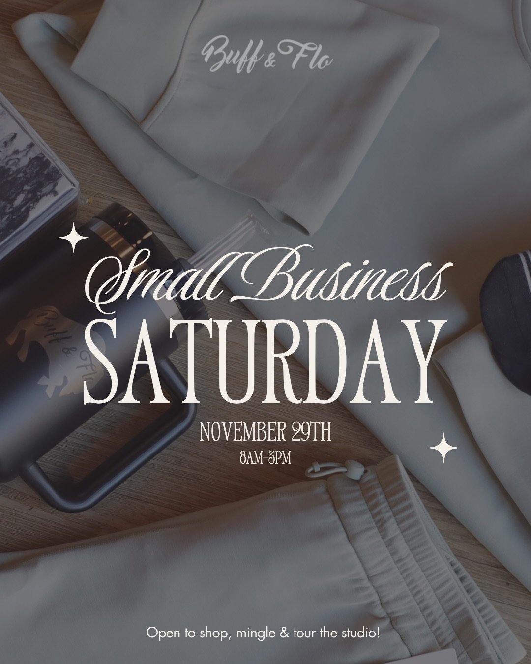 Shop small this holiday season✨ We are OPEN small business Saturday (November 29th) to shop all Black Friday deals, meet staff, mingle &amp; tour the studio! 

Come see us 8am- 3pm Saturday, November 29th for all of your holiday shopping needs!  Shop
