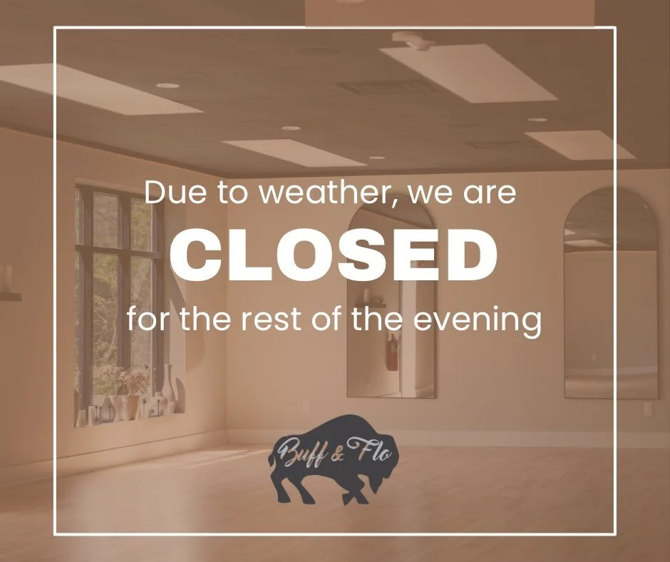 Due to winter weather conditions, we will be closed the remainder of the evening, Monday December 29th. All evening classes are canceled. Stay safe and warm!