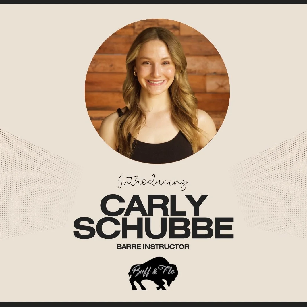 This #teachertuesday we are so excited to officially introduce Carly S to our Buff &amp; Flo teaching staff! ✨ You can find her on the schedule Wednesdays at 5pm for Express Barre filling in for Brittany while she&rsquo;s away on maternity leave 🤍 

