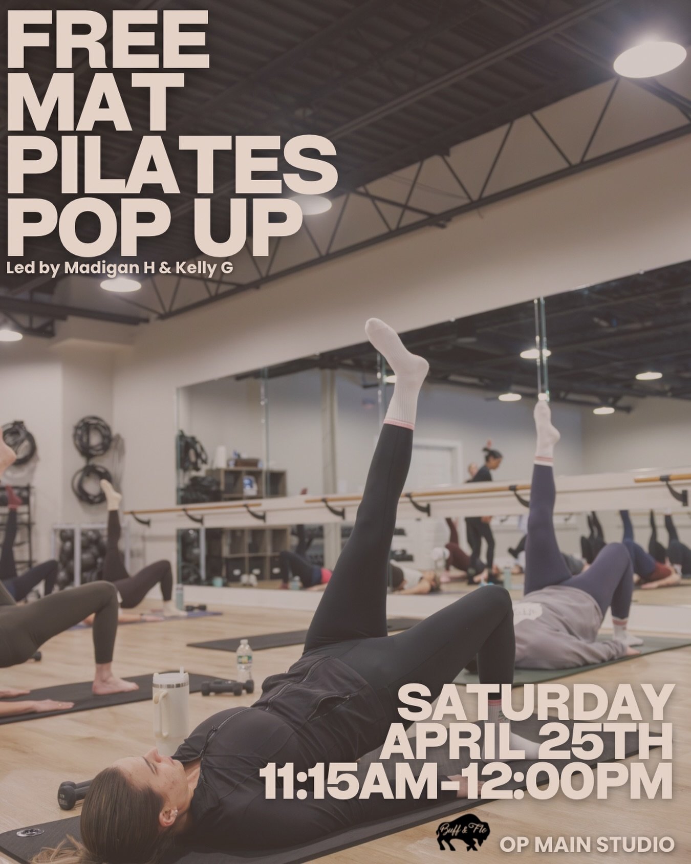 Join Madigan H &amp; Kelly G for a FREE Mat Pilates Pop Up this Saturday 11:15am-12:00pm! They both have been working very hard toward completing their 600 hour Classical Pilates Certification so let&rsquo;s show them some support this weekend as the