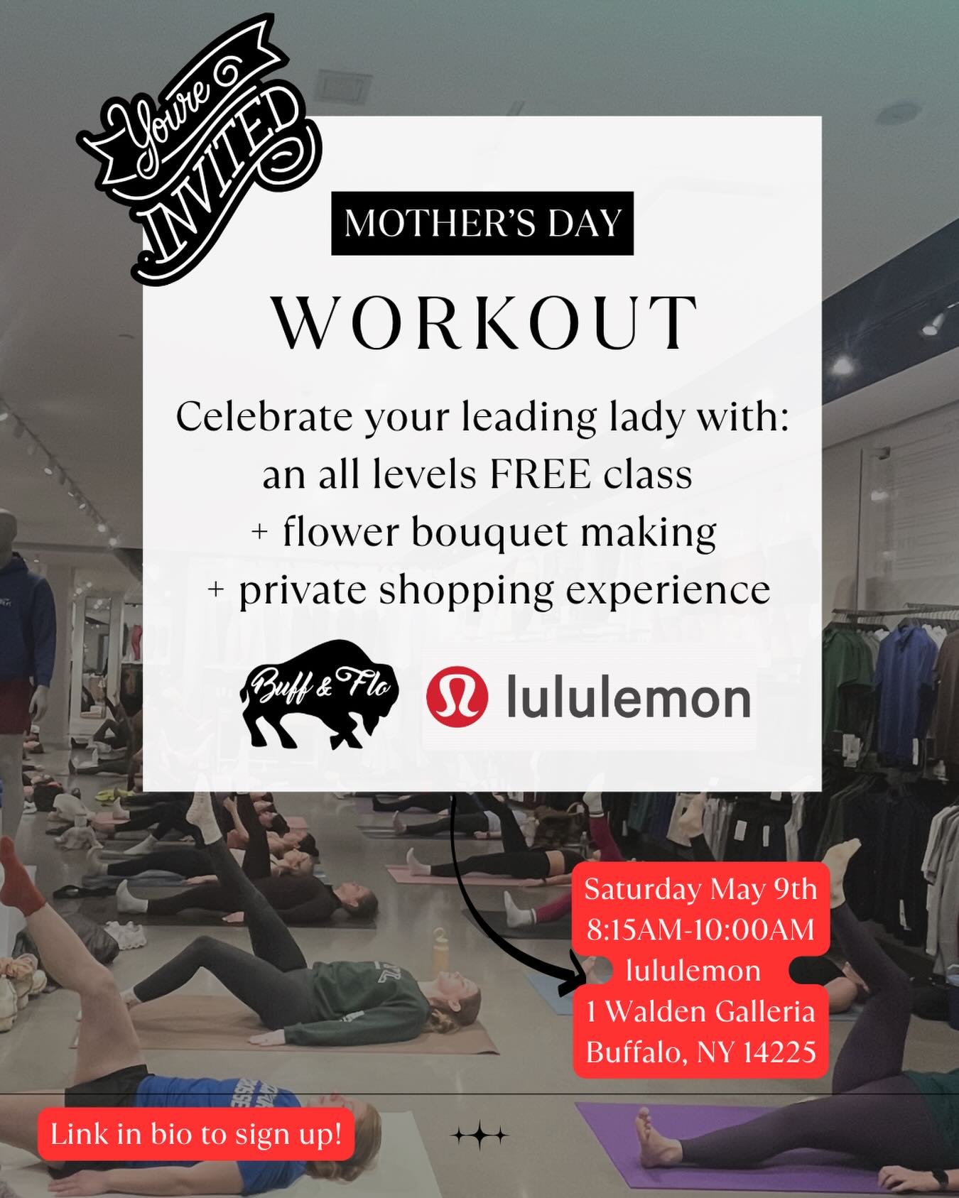 Celebrate Mother&rsquo;s Day with a free all levels Pilates-based class led by @lululemon ambassador Cat Henry, followed by flower bouquet making and an exclusive shopping experience!

Celebrate all the motherly figures in your life through movement 