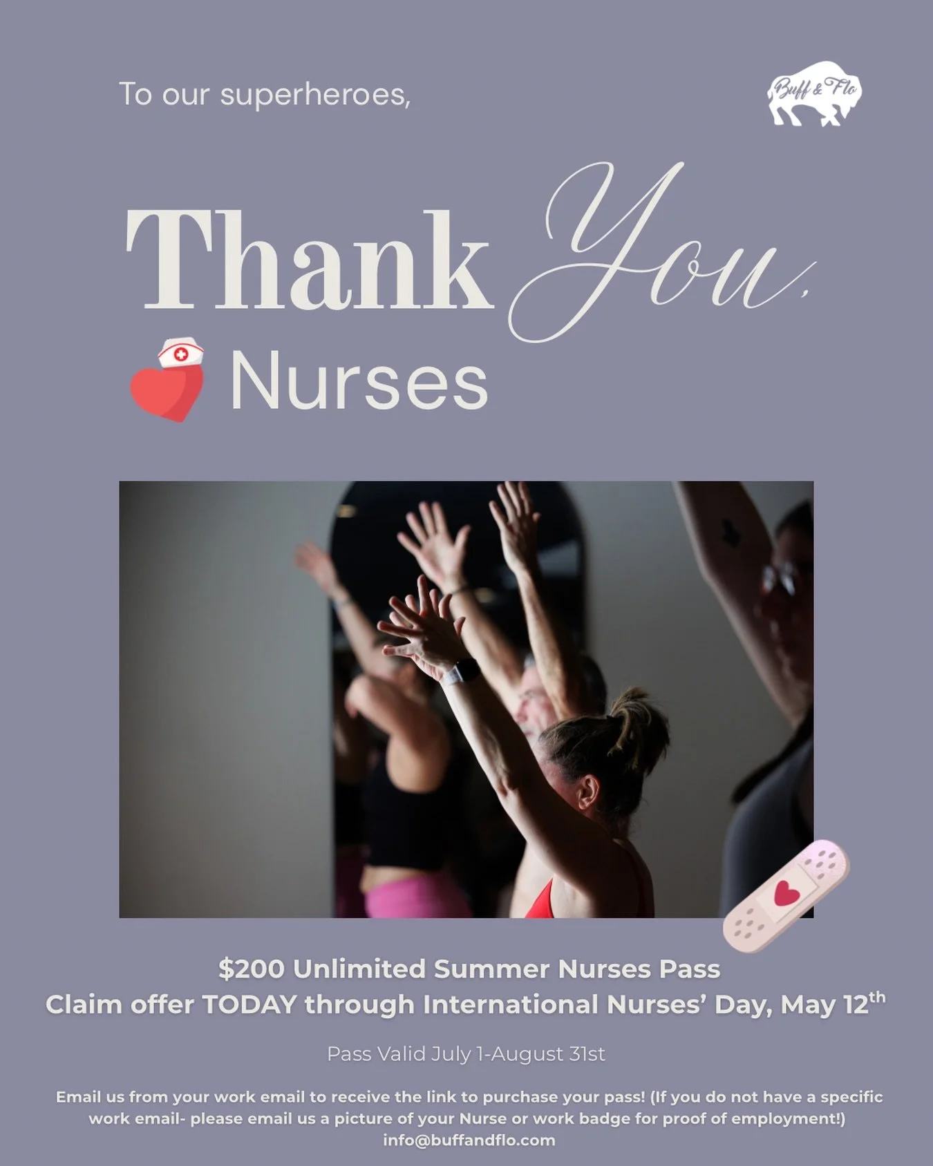 Hey Nurses, this one&rsquo;s for you! Thank you for all you do for our community🫶🏻 To show our gratitude, we are offering a $200 Unlimited Summer Nurses Pass! 

This pass allows you to sign up for unlimited classes in July &amp; August. (No excepti