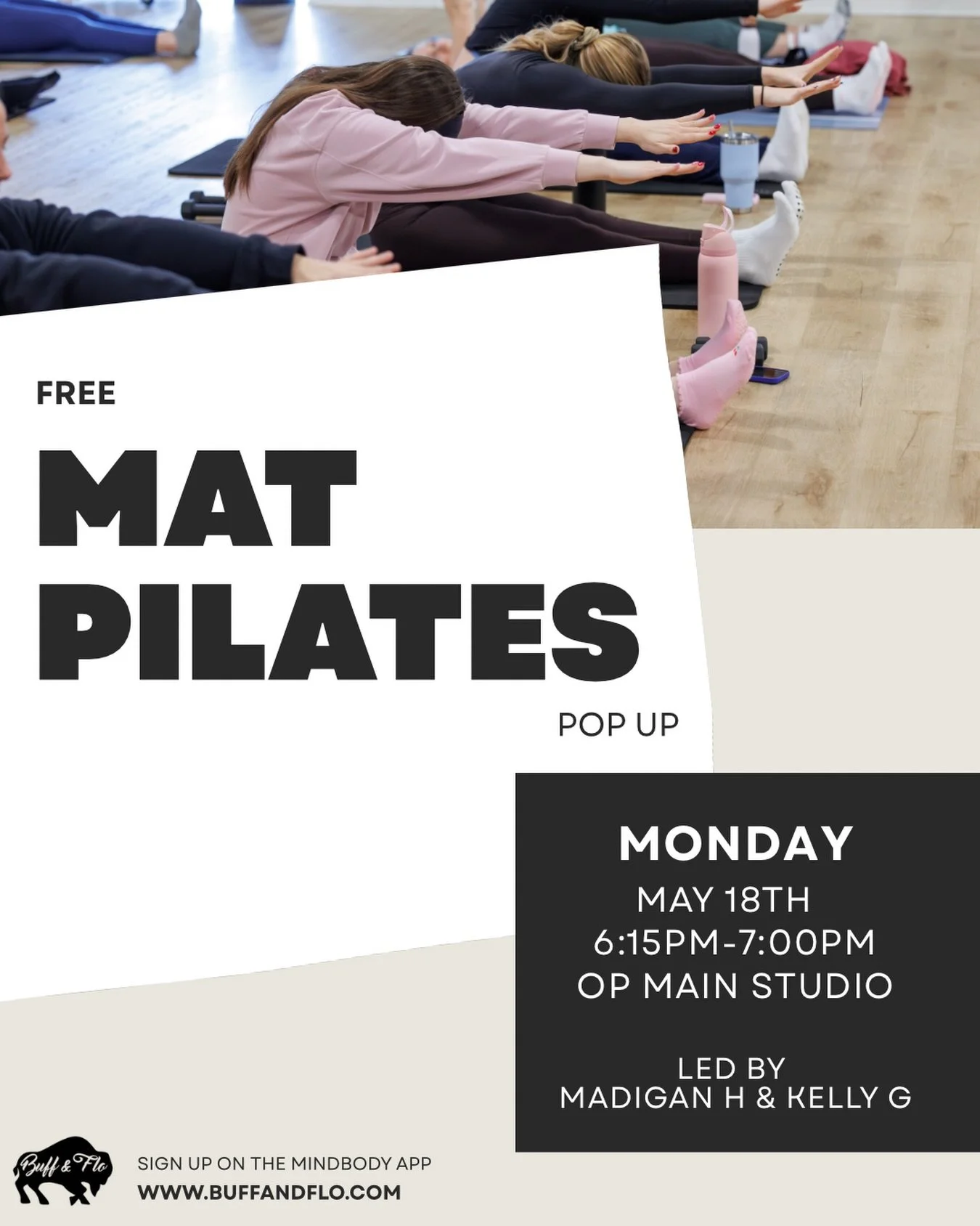 Join Madigan H &amp; Kelly G for another FREE Mat Pilates Pop Up! They both have been working very hard toward completing their 600 hour Classical Pilates Certification so let&rsquo;s show them some support this weekend as they co-teach this Mat Pila