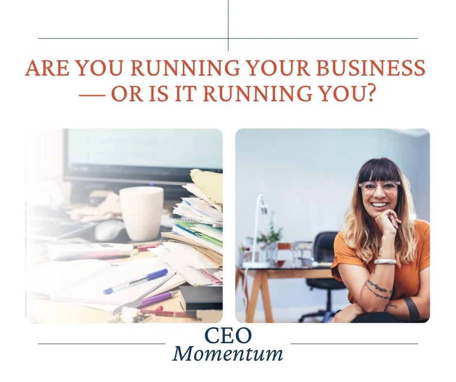 Are you running your business &mdash; or is your business running you?

CEO Momentum is your space to slow down, plan intentionally, and keep moving forward with focus. It&rsquo;s a quarterly membership designed for solopreneurs and service-based bus
