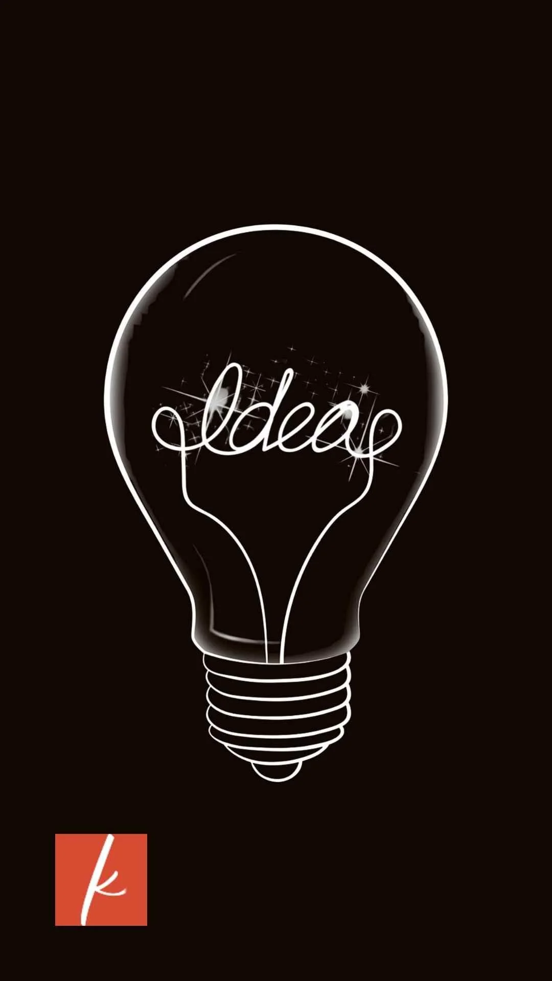 Light bulb with the word idea in it on a black background.