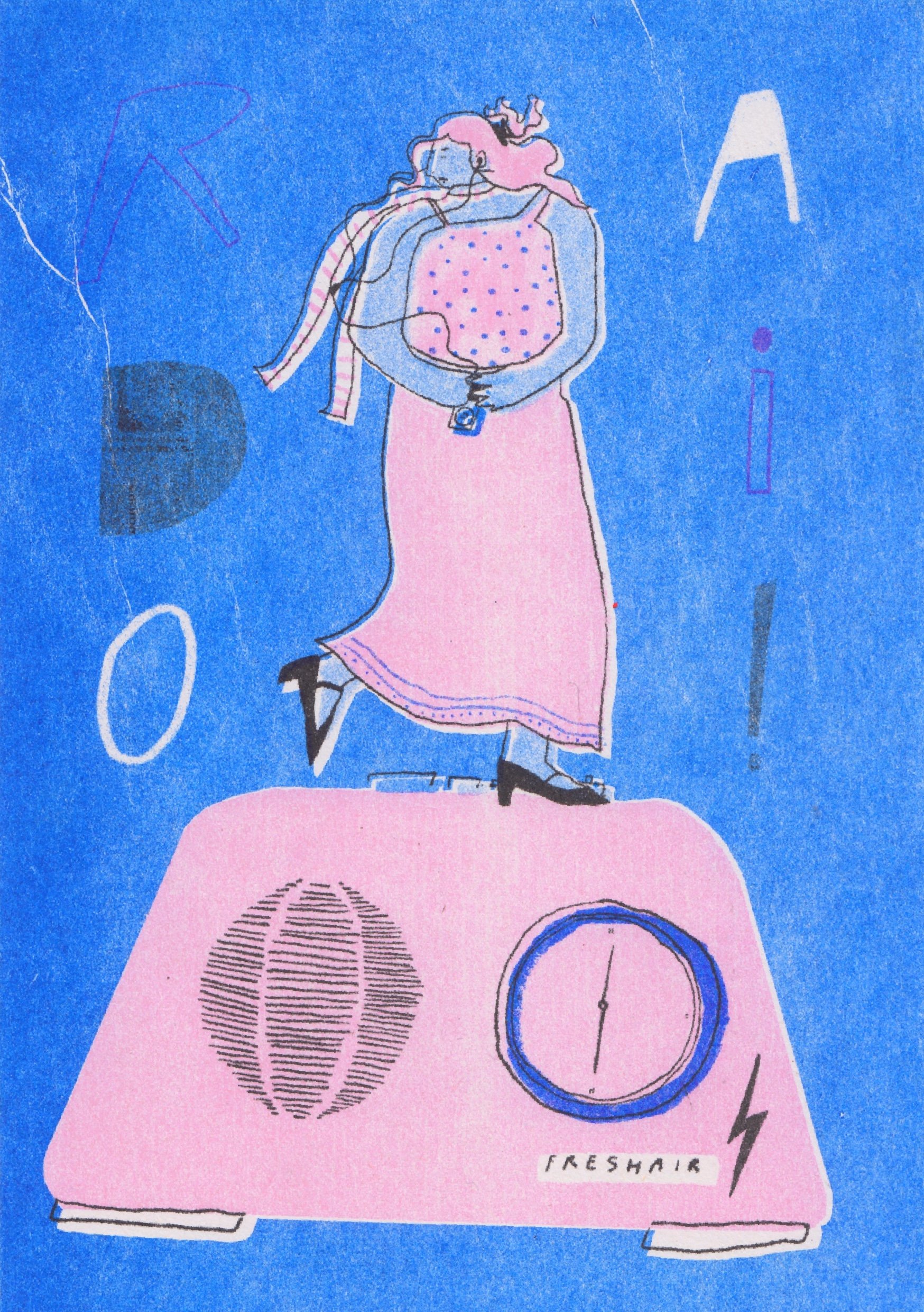 Risoprinted Illustration for Freshair Radio