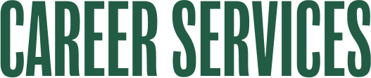 Text reading 'Career Services' in dark green letters on a light background.