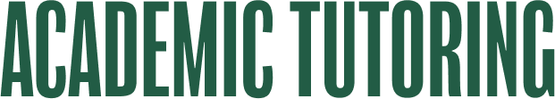 Text reading 'ACADEMIC TUTORING' in bold green letters.