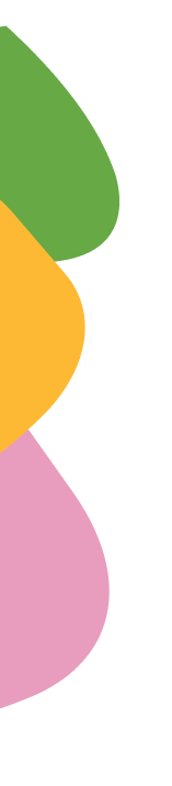 Partial view of an abstract, colorful design with green, yellow, and pink shapes.