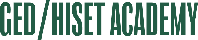 GED / Hiset Academy logo in green text