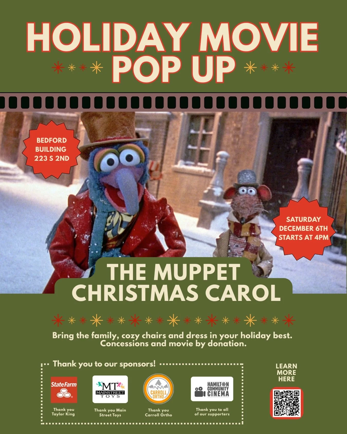Our next movie pop up is a classic Christmas tale. The Muppet Christmas Carol.

Overview

Christmas Classics: The Muppet Christmas Carol | The Long Take The Muppet Christmas Carol is a 1992 musical film adaptation of Charles Dickens&rsquo; A Christma