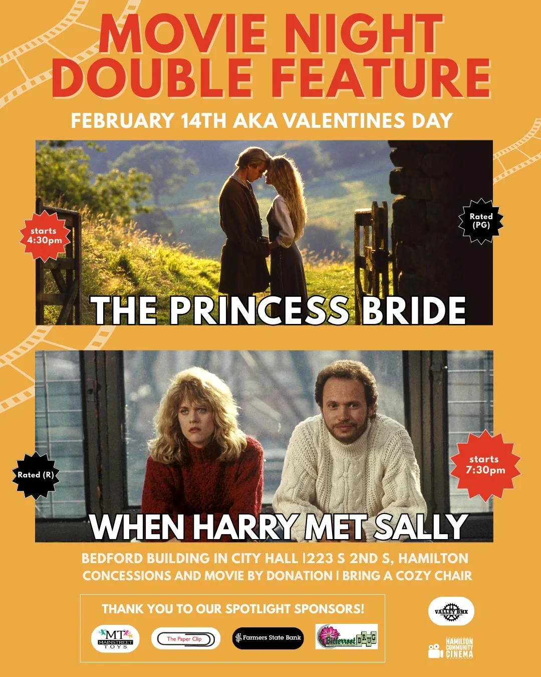 Love is in the air! 💕 Join us for the perfect Valentine&rsquo;s Day double-feature movie night at the Bedford Building on February 14.

Got a Valentine? Bring them. No Valentine? No problem. Bring your favorite kid to The Princess Bride, then grab y