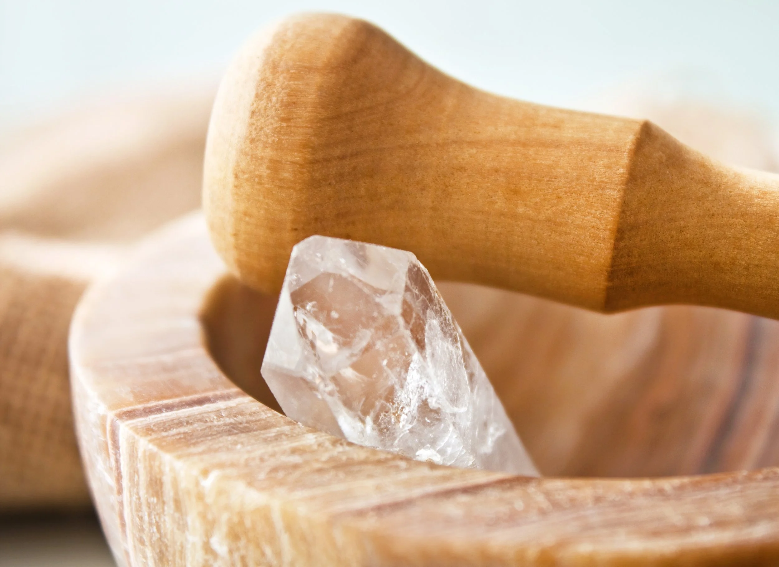 bowl with crystals, waxing in woodland hills