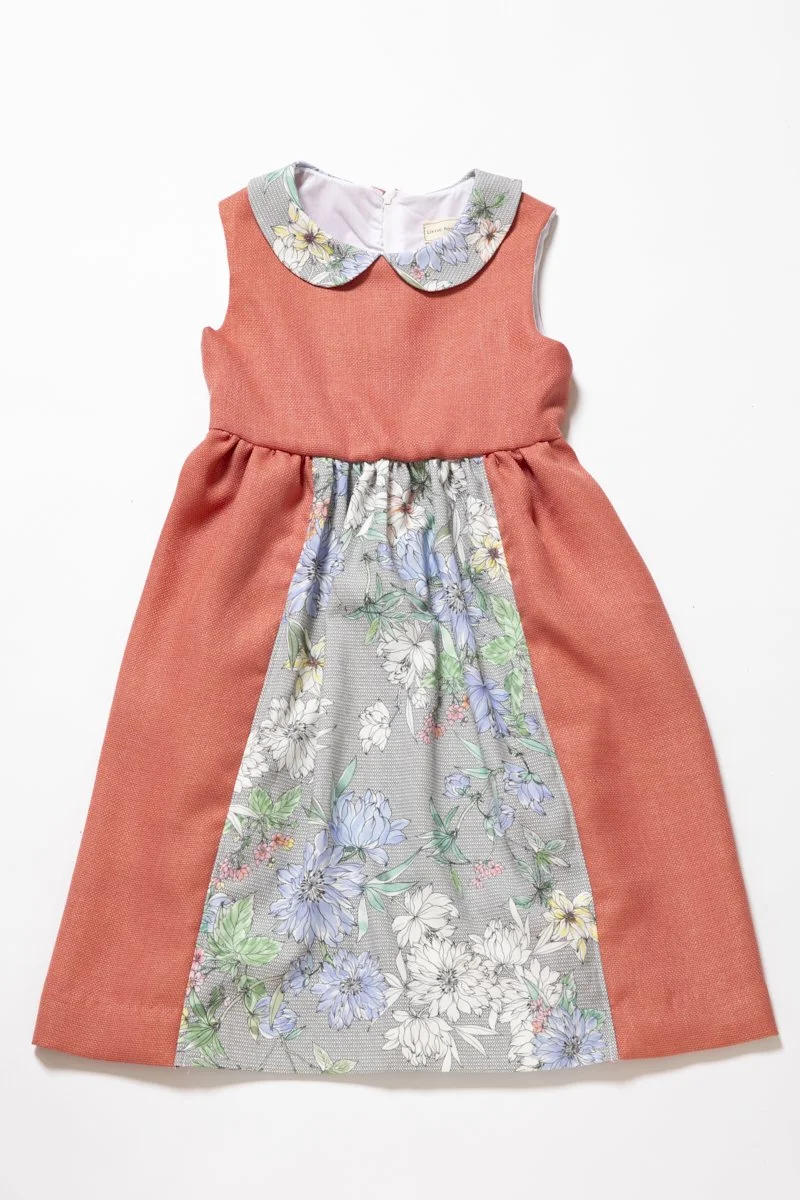 Eco-Chic Floral & Coral Girls' Dress - Size 6