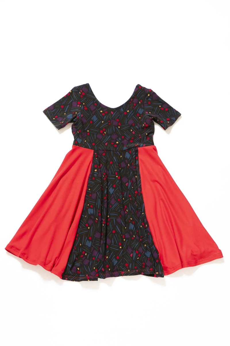 Red Geo Twirl Dress 4T
