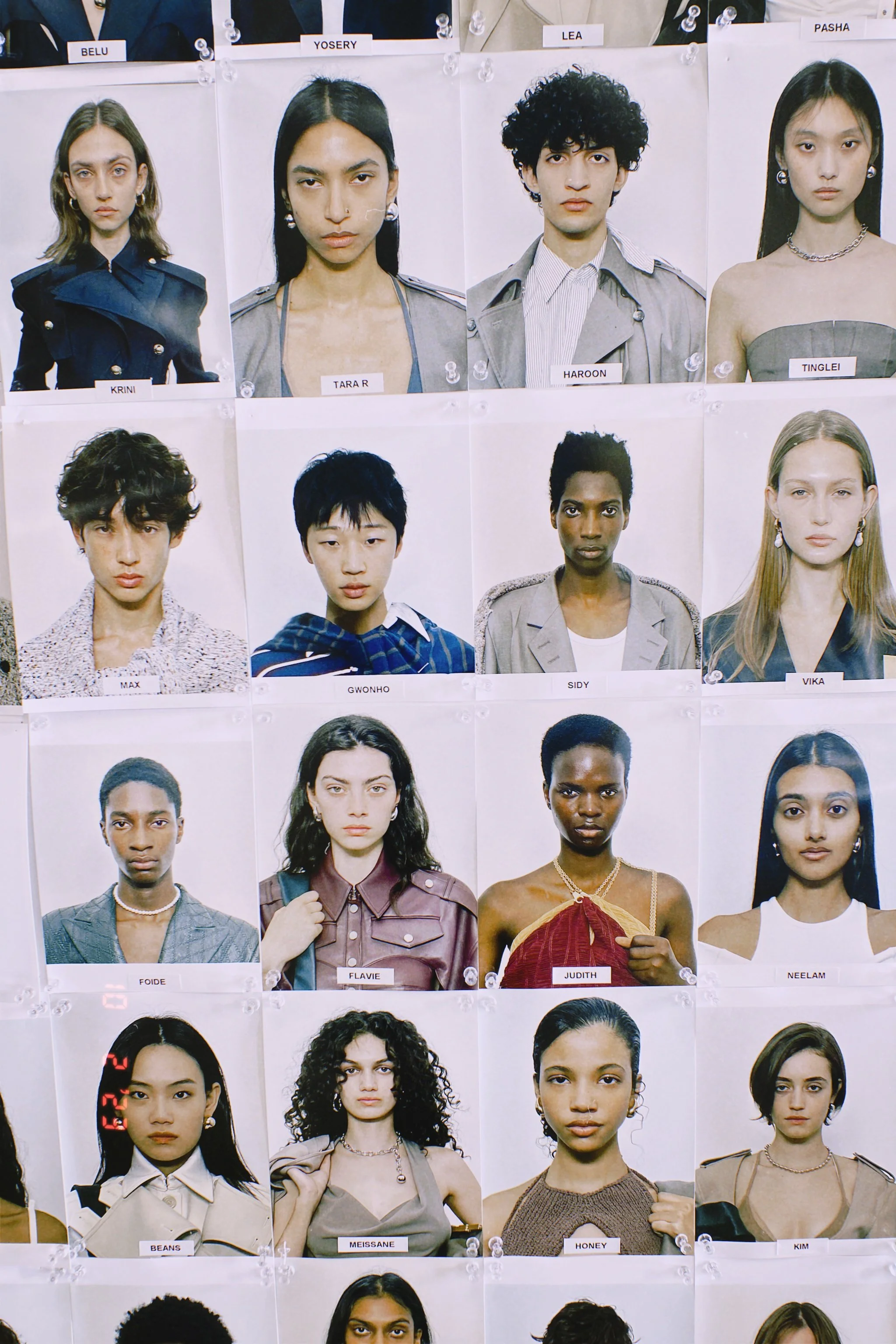 Final womenswear look prepared for runway presentation following fittings and styling coordination