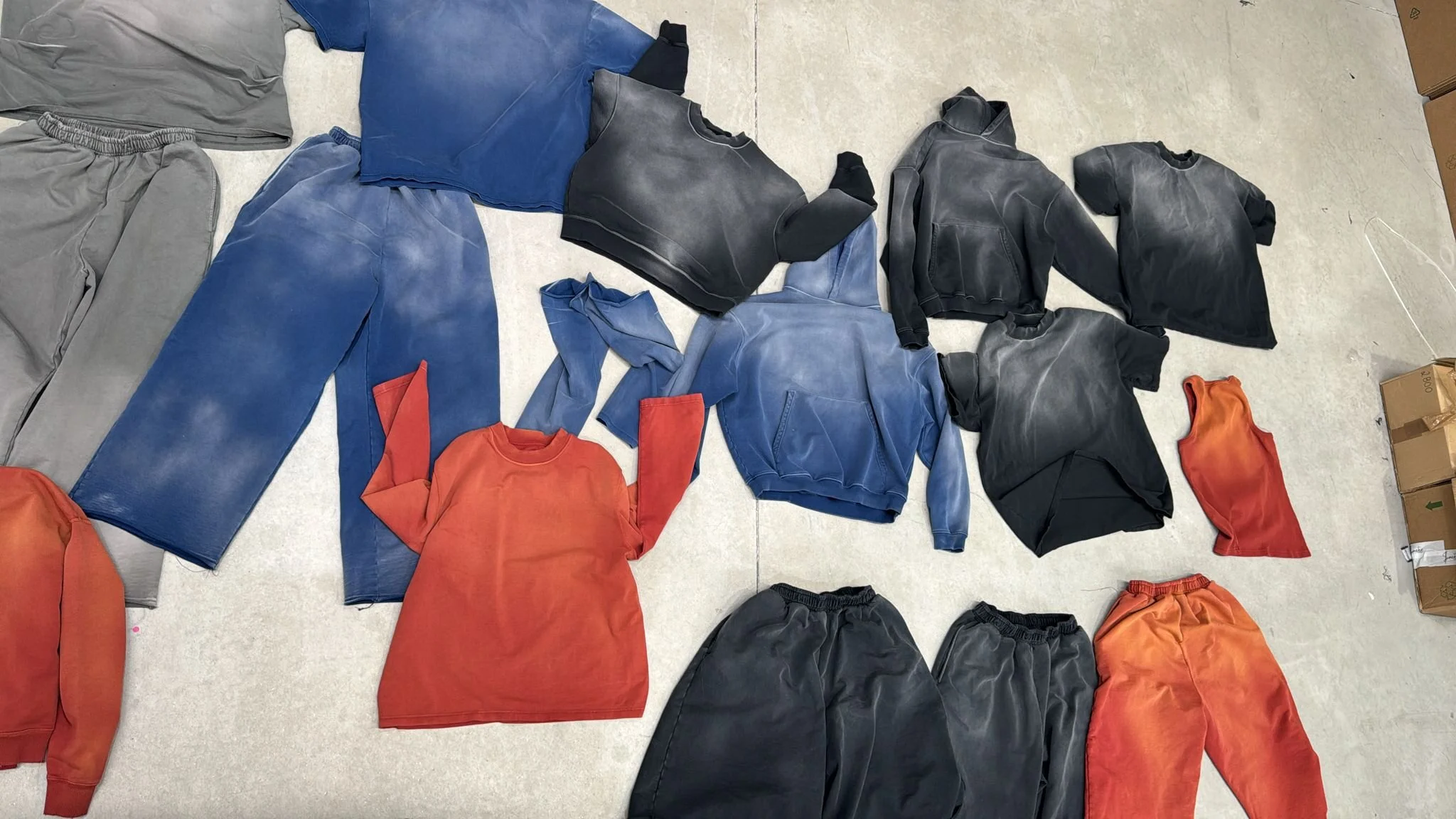 Detail view highlighting garment sampling and construction during product development