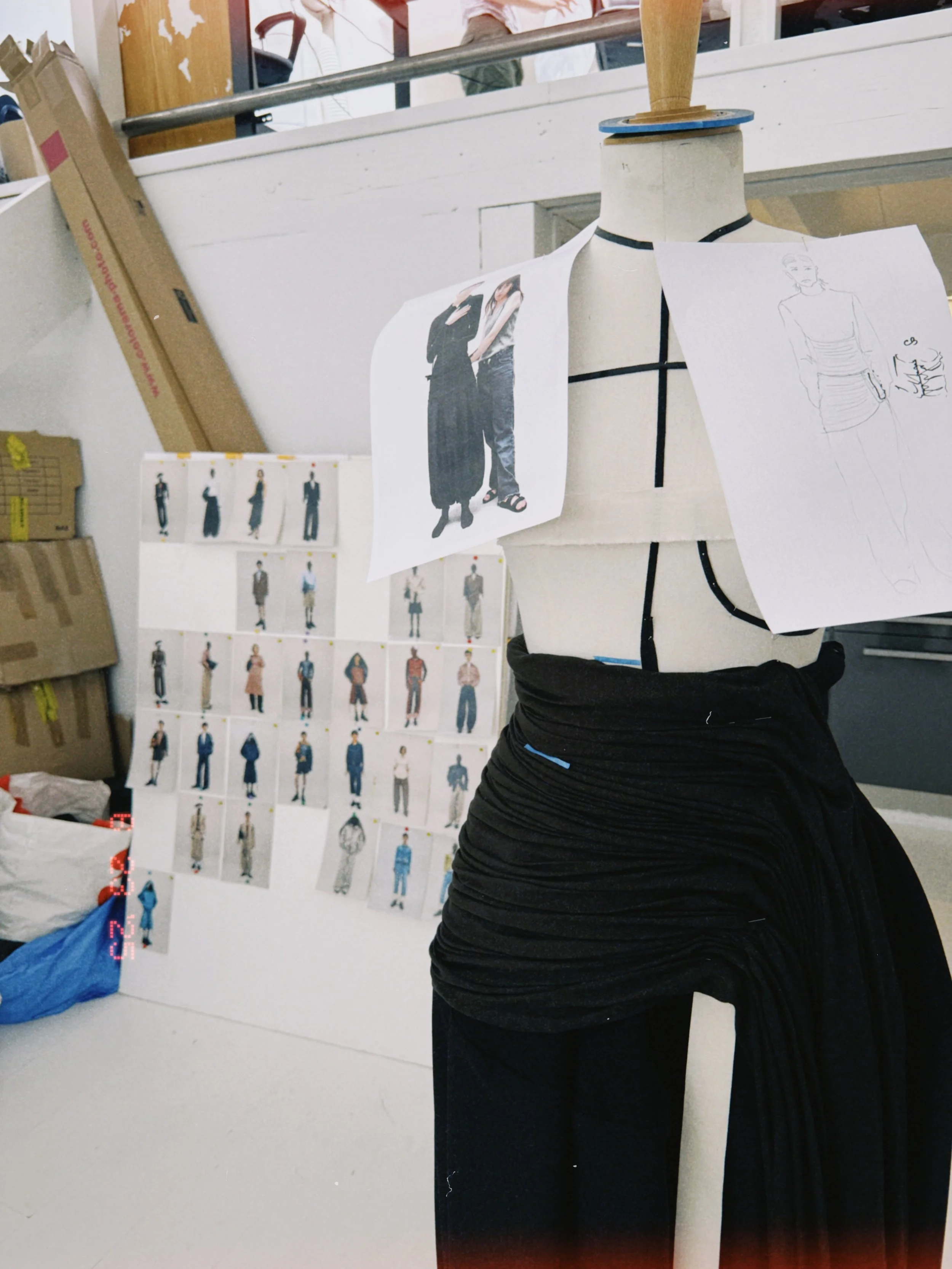 Garment shown during development to illustrate construction and proportion decisions