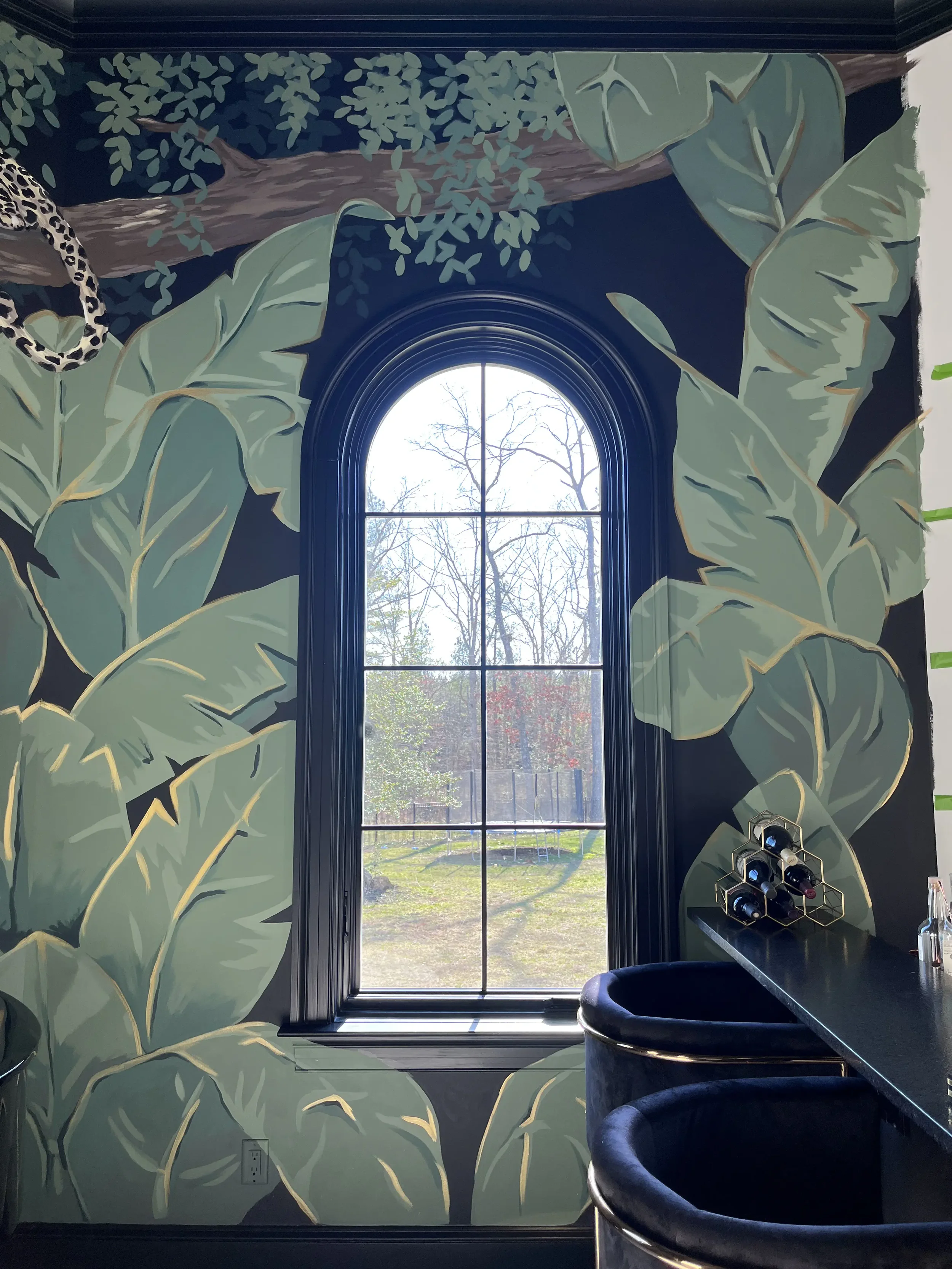 Jungle theme mural in Virginia by Michelle Hollender