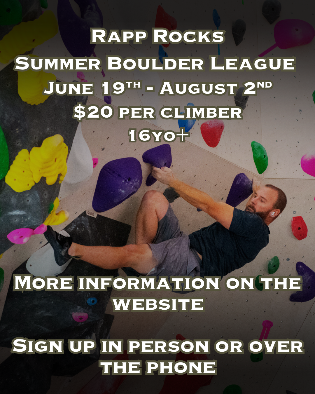 Rapp Rocks summer boulder league