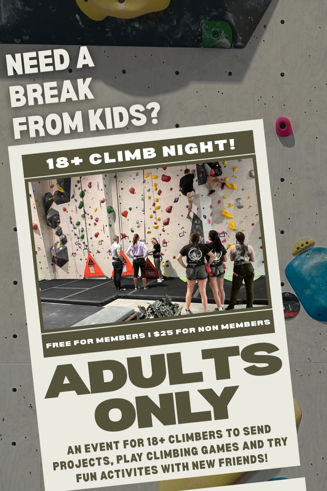Adult only climb night