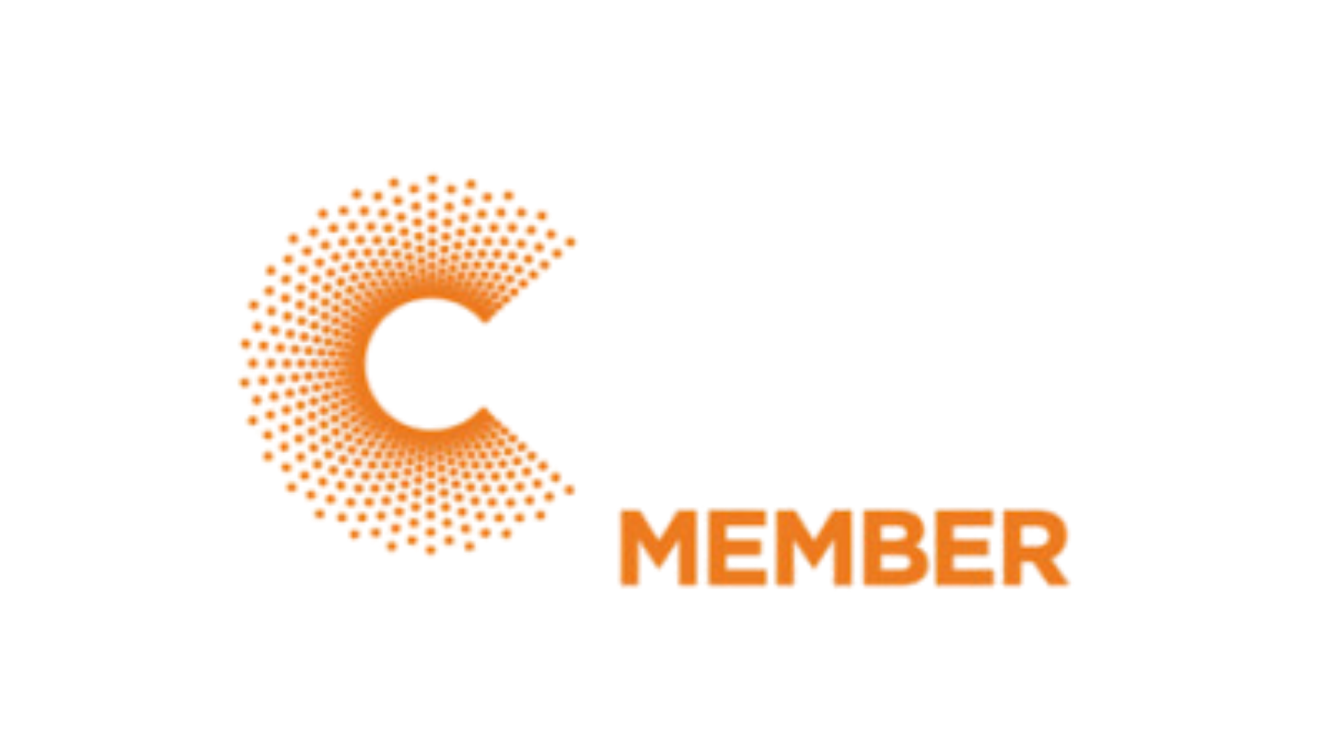 Logo with an orange dotted letter C resembling a gear and the words 'MEMBER' in orange letters.