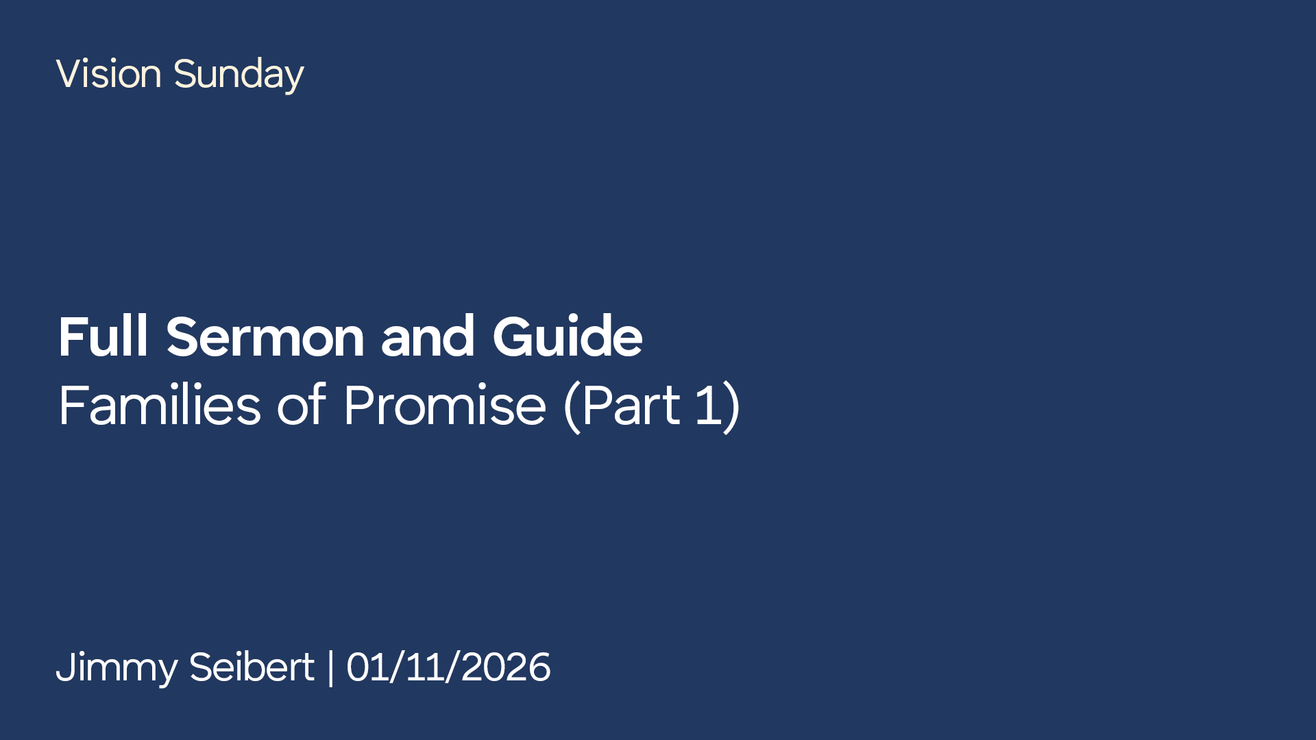 Families of Promise Part 01