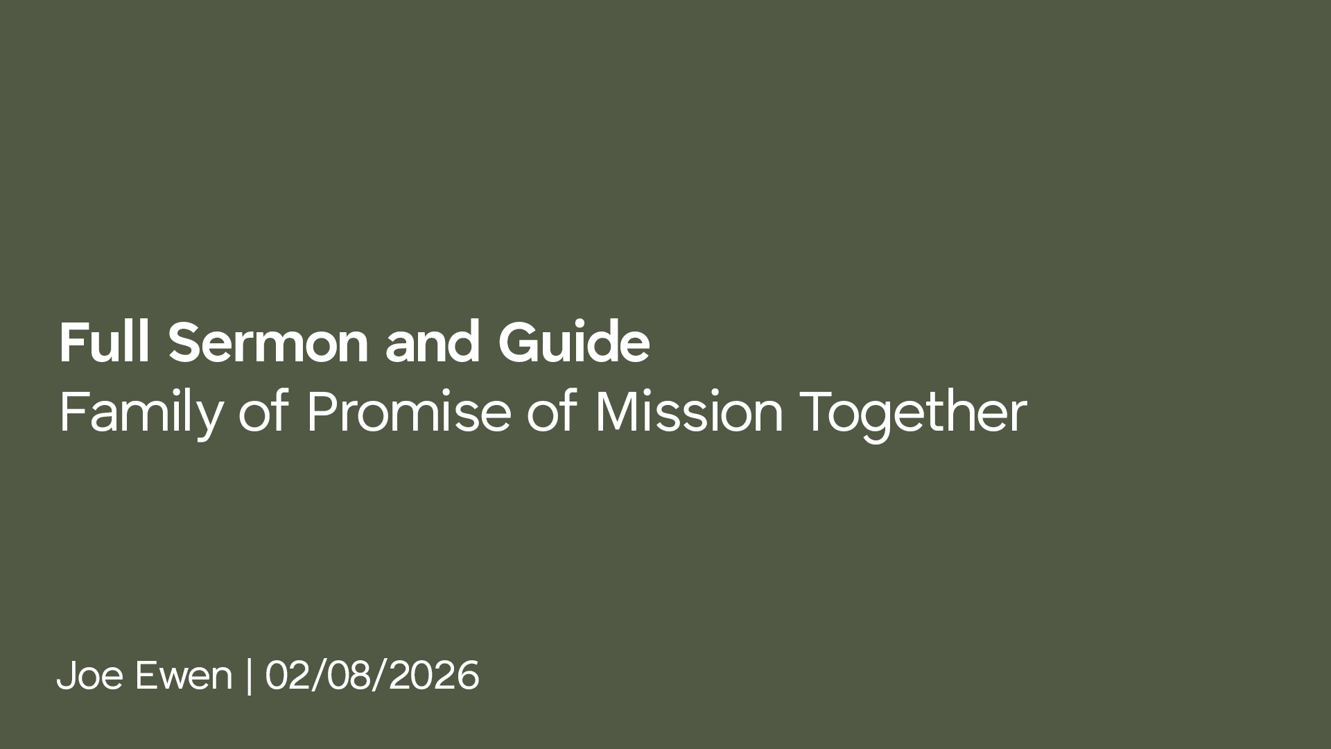 Families of Promise on Mission Together