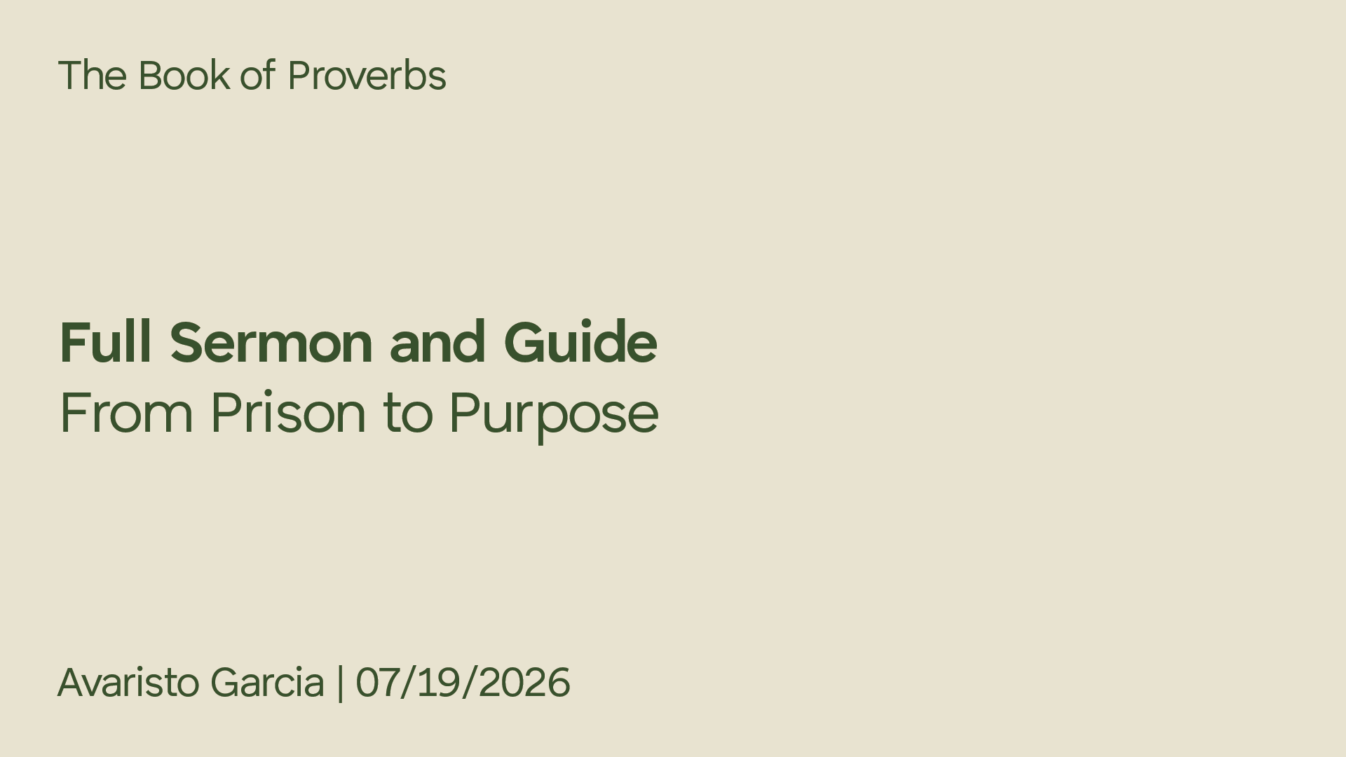 From Prison to Purpose: Guest Speaker Avaristo Garcia