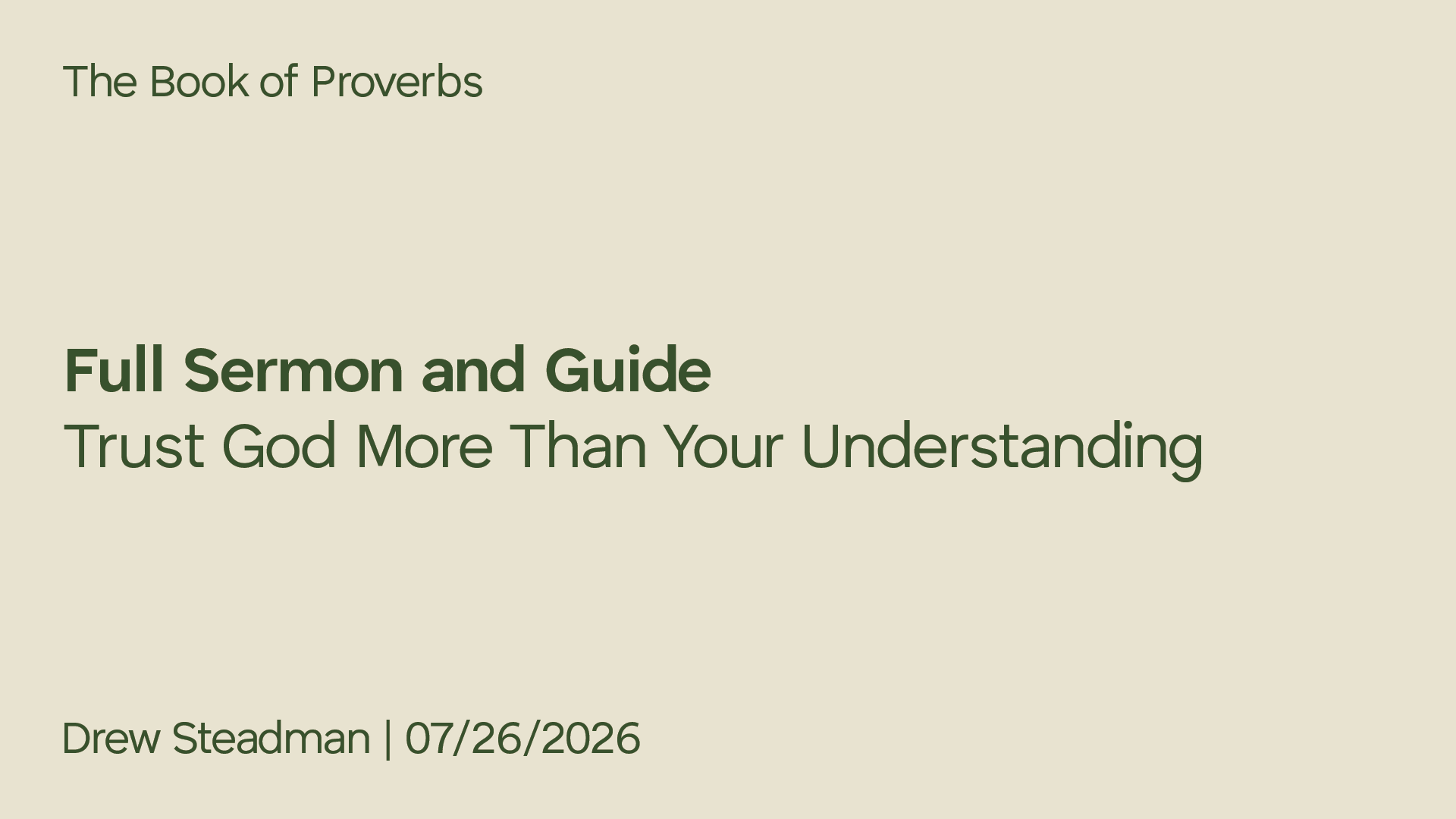 Trust God More Than Your Understanding