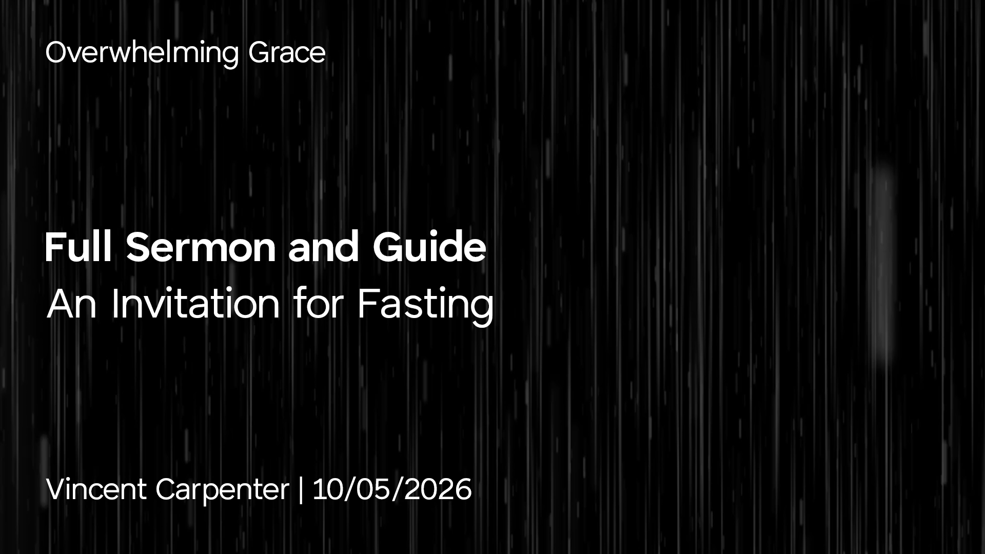 An Invitation for Fasting