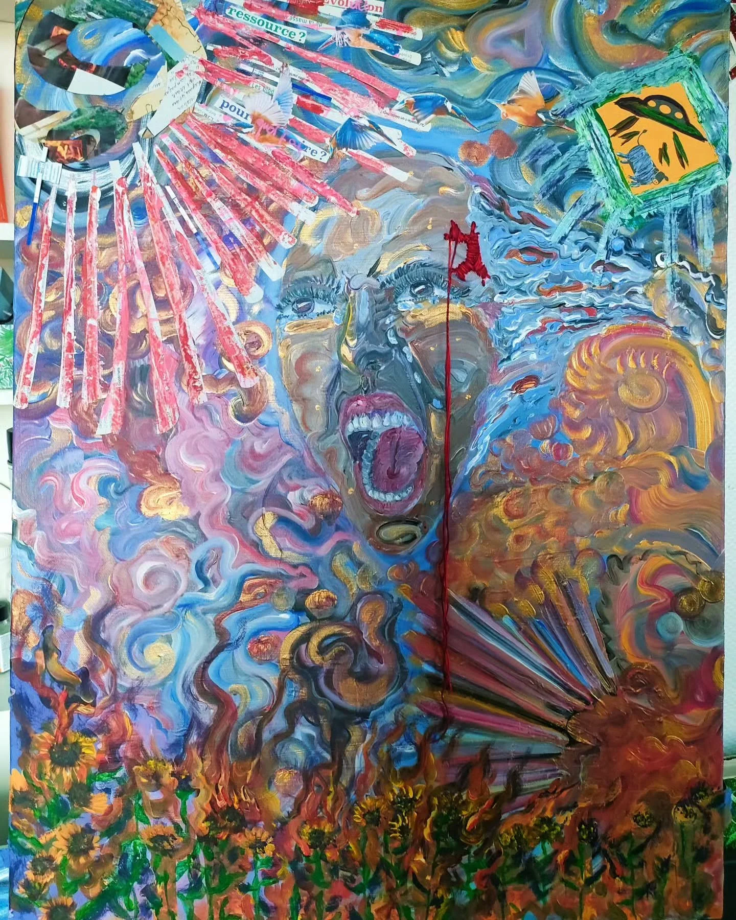 Boo..
.
.
.
.
.
.
Mixed media - acrylic, yarn, collage, not sontoxic waste on cotton canvas 60*80
#art #artist #drawing #love #artwork #painting #acrylicpaint #creative #photog raphy #instagood #painting #illustration #artistsoninstagram #digi