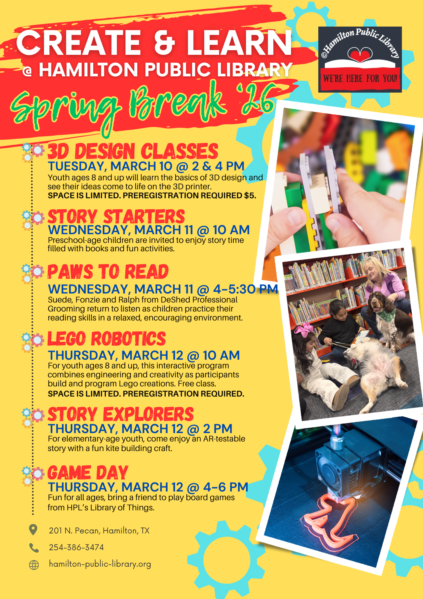 Spring Break events at the Library