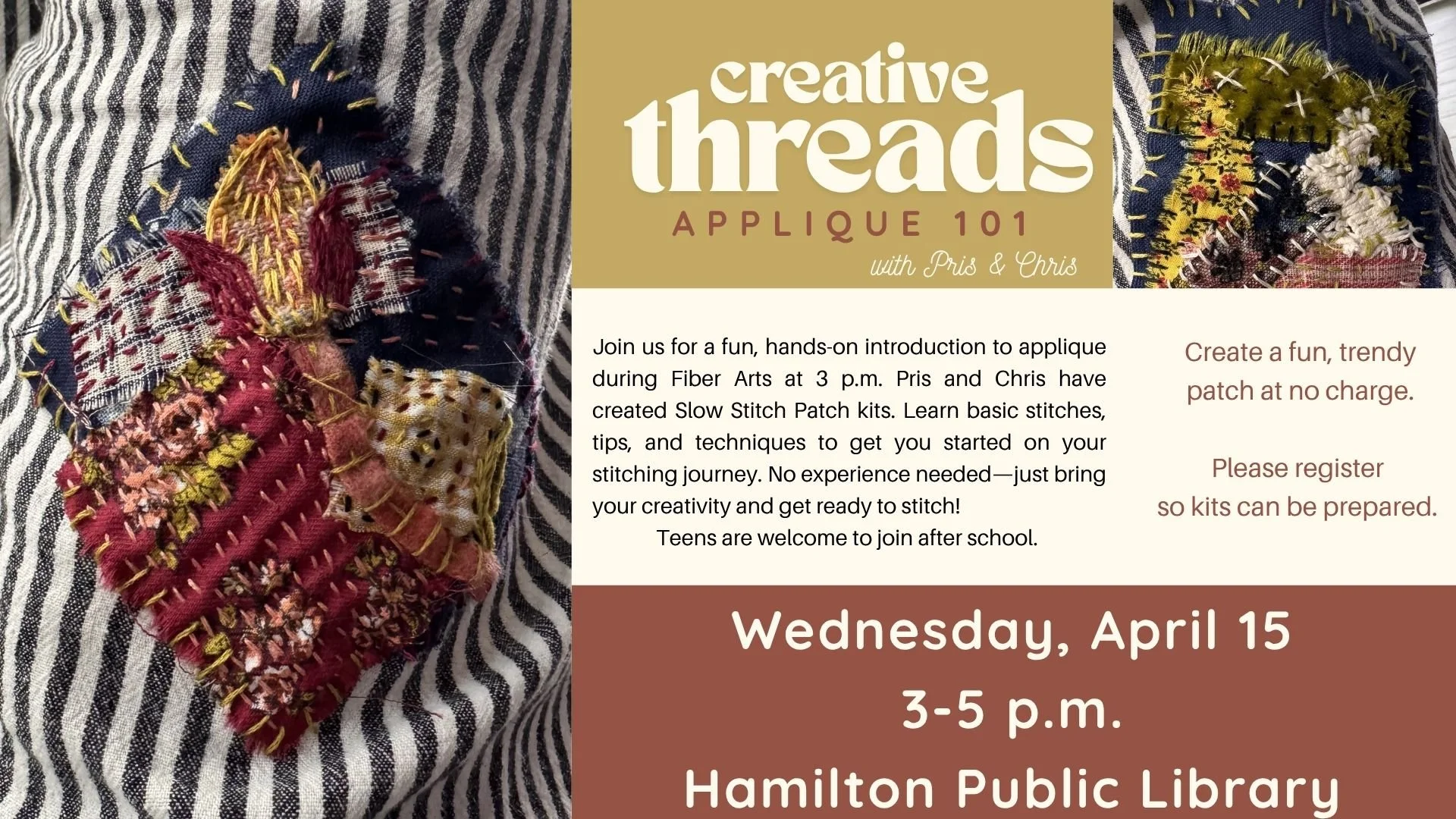 Slow Stitch Patch with Pris &amp; Chris