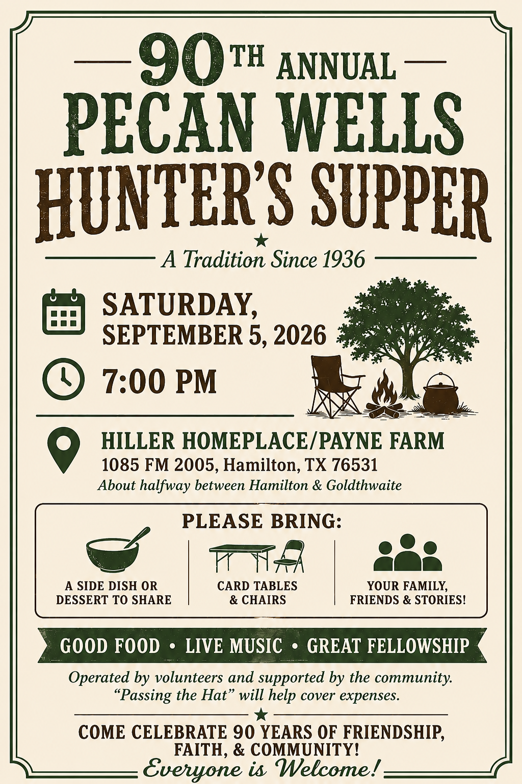 Pecan Wells Hunter's Supper