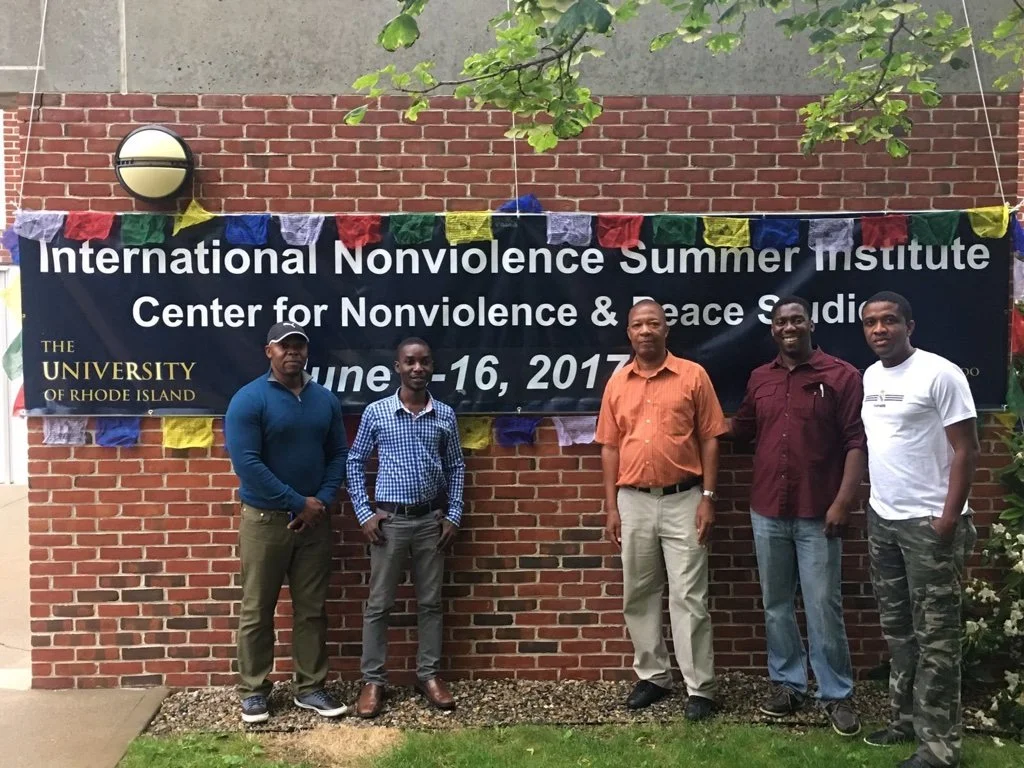 Franck (tangerine shirt) at Nonviolence Training in Rhode Island