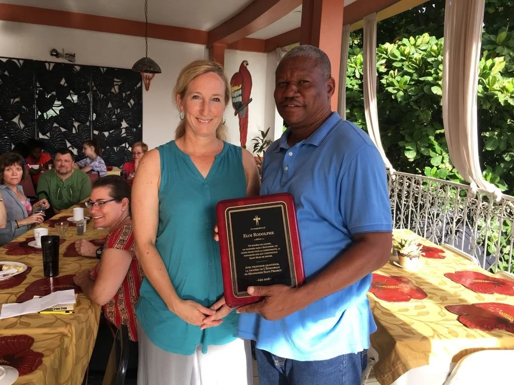 Eloi with HP coordinator Heidi Ropa at his retirement party