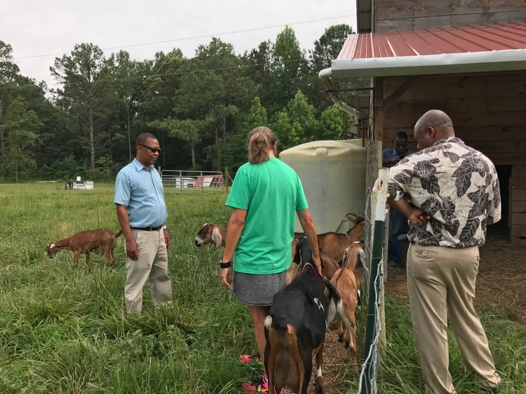 Franck (left) Eloi (right) visiting goat program in US