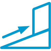 icon of an arrow pointing up a ramp