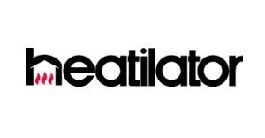 The word 'heatilator' in black text with three red wavy lines above the 'h'.