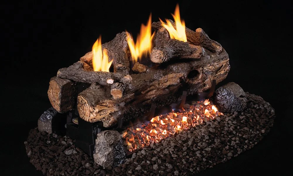 Realfyre Evening Fyre Split See Thru Ventless Gas Log Set
