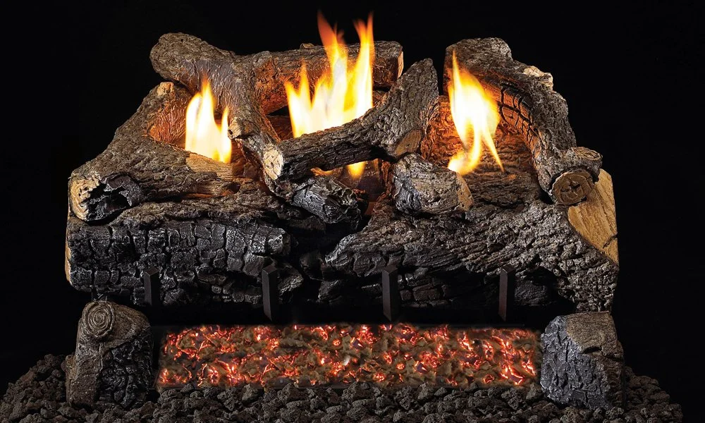 Realfyre Evening Fyre Charred See Thru Ventless Gas Log Set