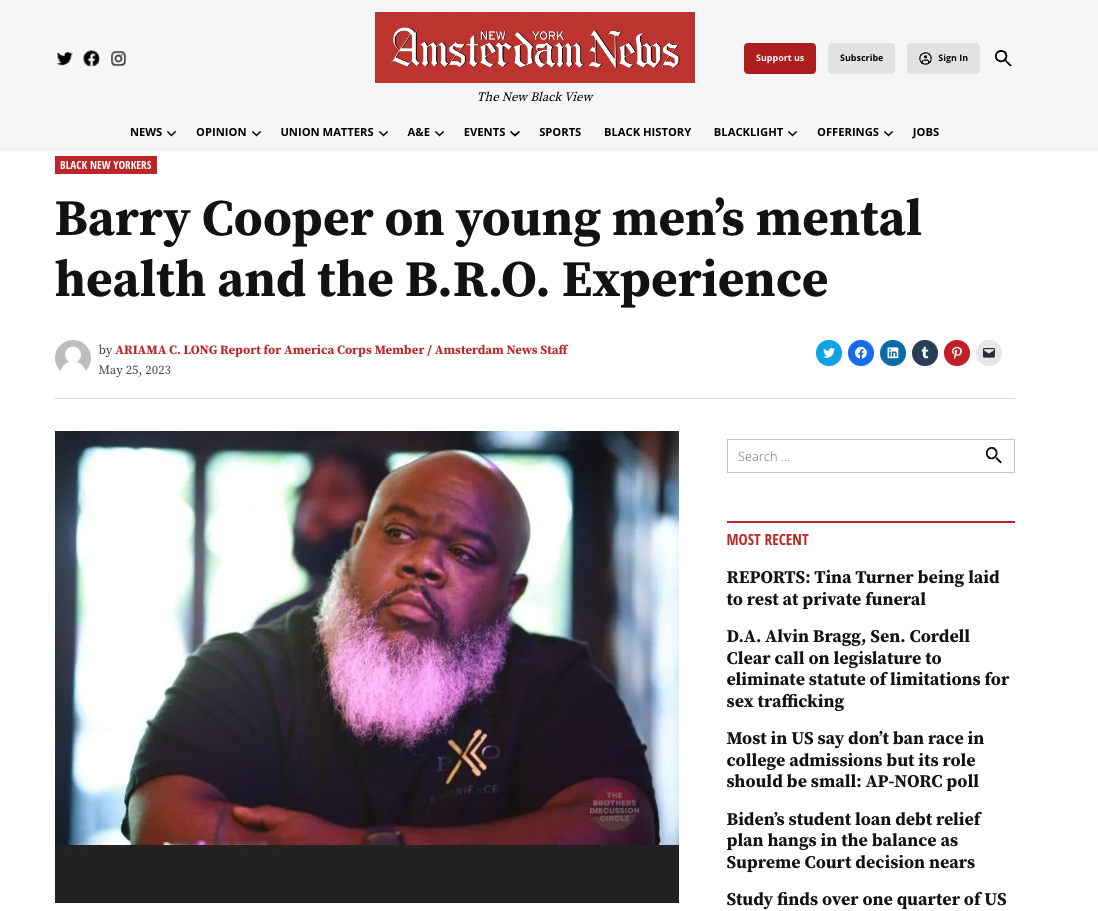 Coach Coop highlighted in The New York Amsterdam News