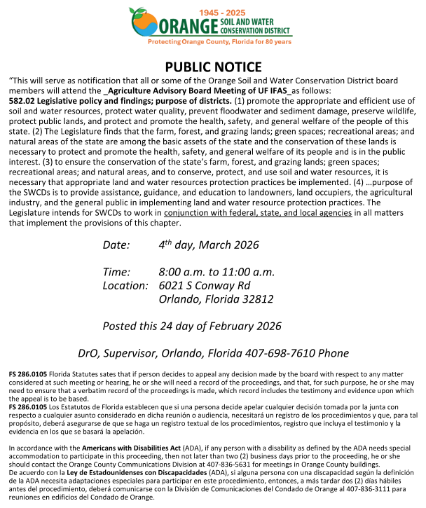 Agriculturel Advisory Board Orange County