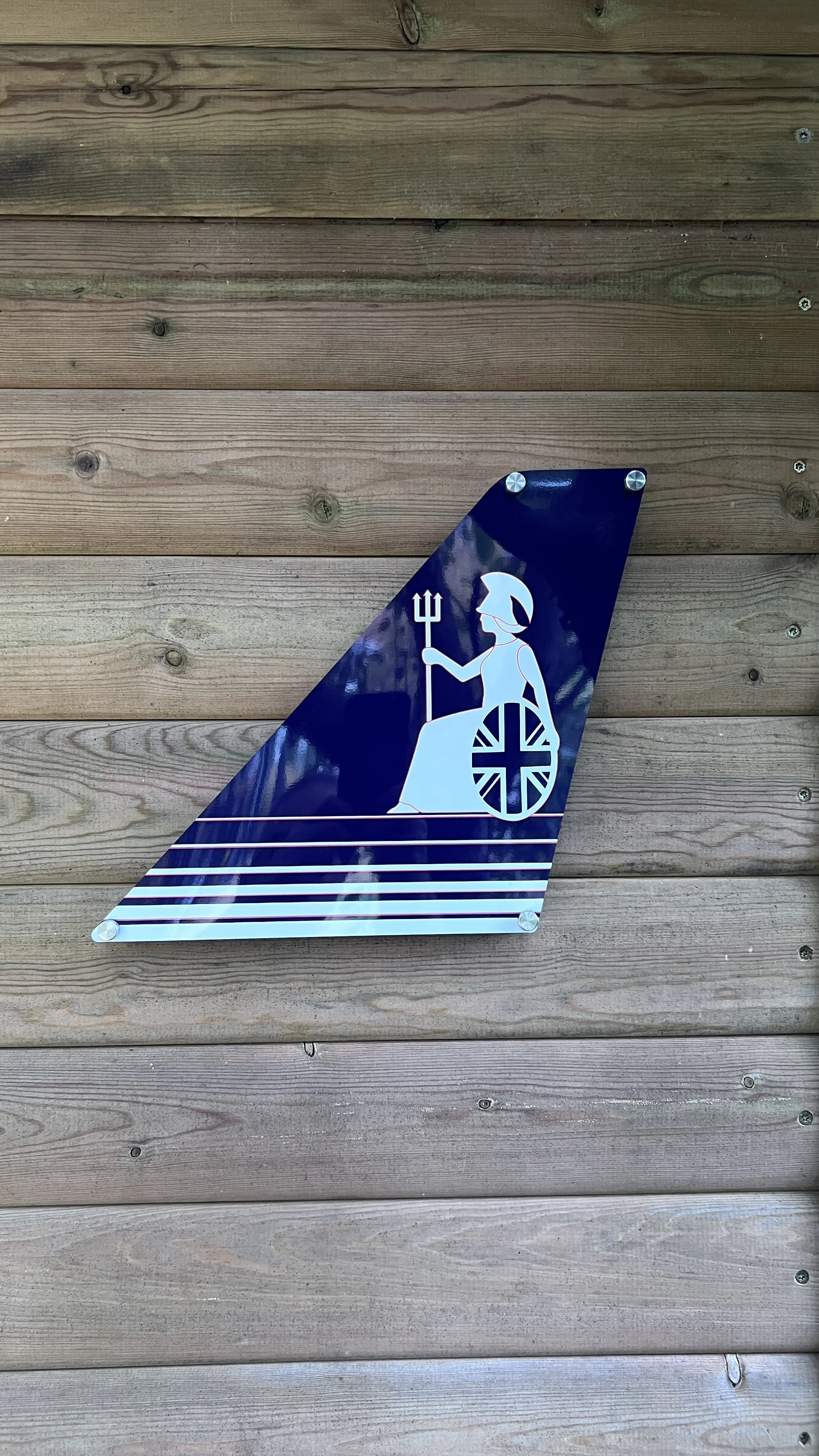 Large wall mountable metal airline tail