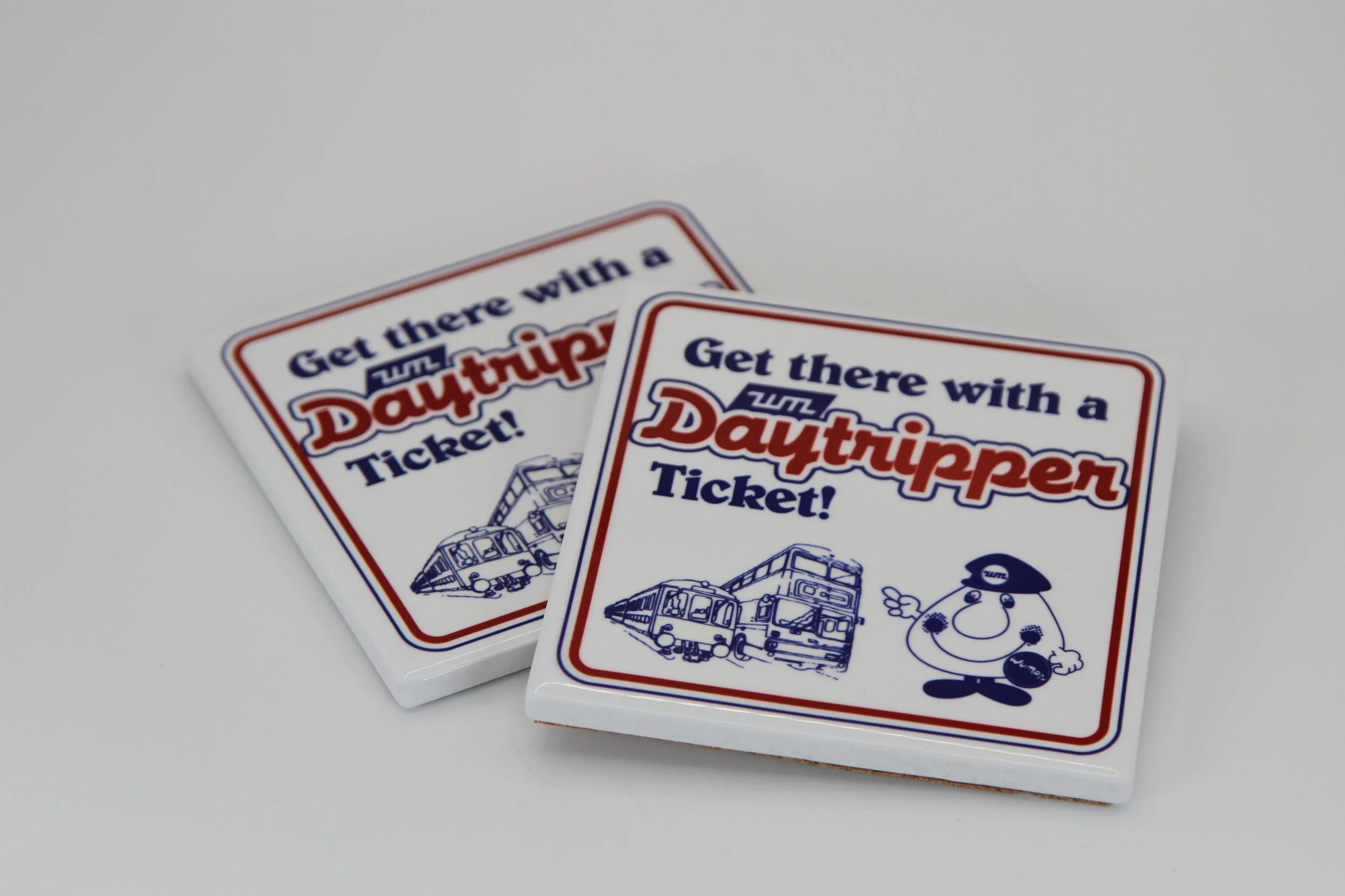 Set of two ceramic coasters - WMPTE Daytripper