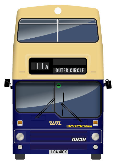 WMPTE Metrobus bag tag - MK1 - Service 11A - LOA 410X