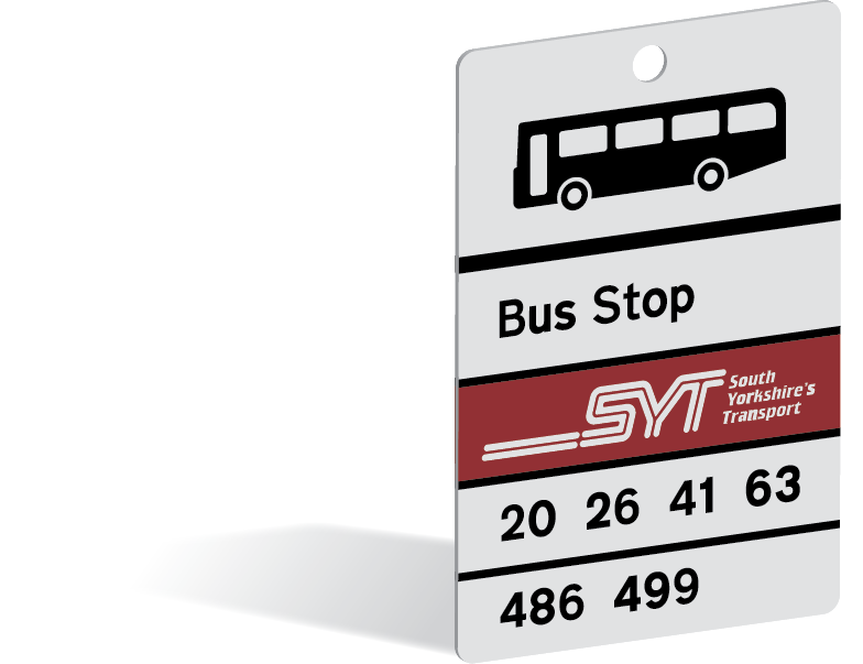 South Yorkshire's Transport customisable bus stop luggage tag